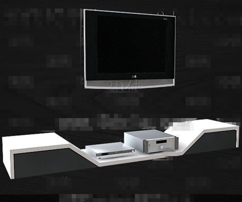 Silver and white unique TV cabinet