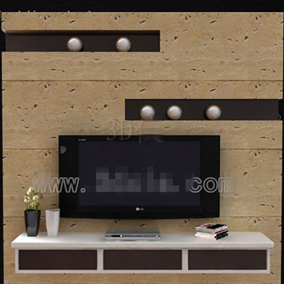 Brown and white fashion TV wall
