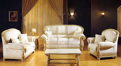 Elegant white living room sofa
