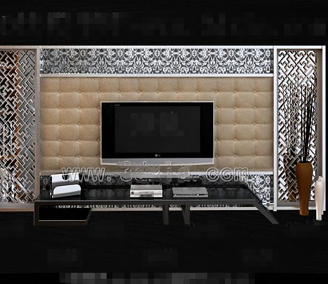 Silver fashion minimalist TV wall