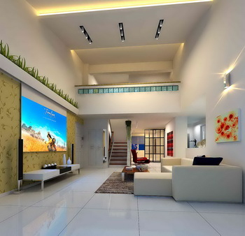 No color line penthouse living room model
