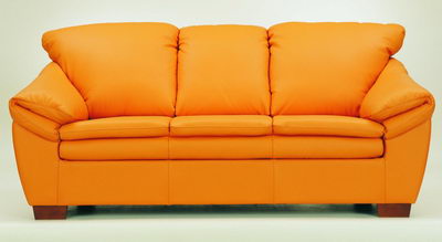 High lazyback leather sofa