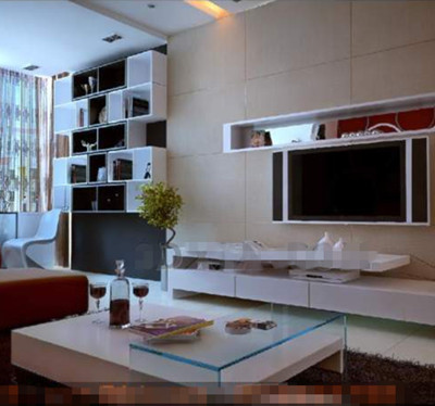 Modern stylish minimalist theme TV wall