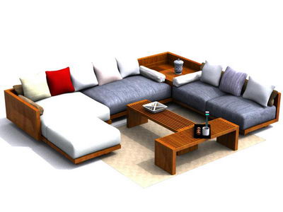 Luxurious modular sofa in living room