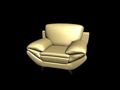 Yellow antique sofa 3D model