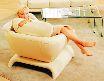 No material white fashion single sofa 3D model