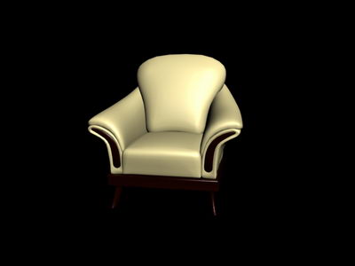 No material single old-fashioned Western-style sofa 3D model