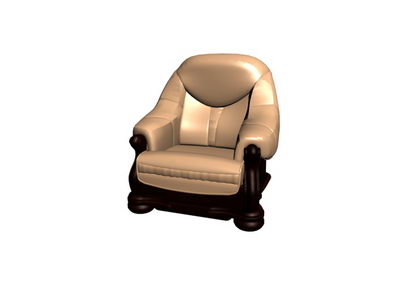 No material single old-fashioned leather sofa 3D model
