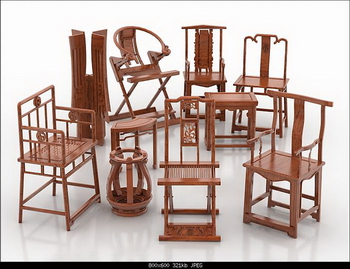 Chinese-style chairs set (VR material with a complete map)
