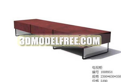 Three-seat sofa-bed TV cabinet furniture, wood chair 3D Model