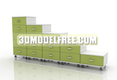 Living furniture table bench lockers practical 3D Model of Bed