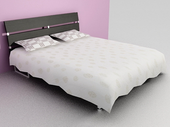 Bed bed 3D Model of soft white wood Simmons