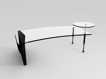 Stylish glass coffee table glass coffee table 3D Model of high-grade tea