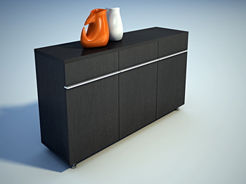 Furniture 3Ds Max Model: Black Vestibule Cabinet 3Ds Max Model