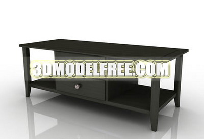 Furniture 3D Model: Dark Color TV Bench 3dmax Model