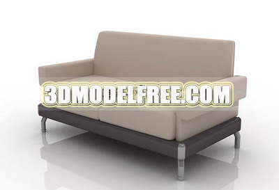 Furniture 3D Model: Creamy Fabric Couch Small One 3Ds Max Model