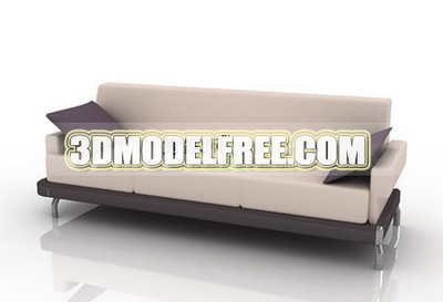 Furniture 3D Model: Creamy Fabric Couch 3Ds Max Model