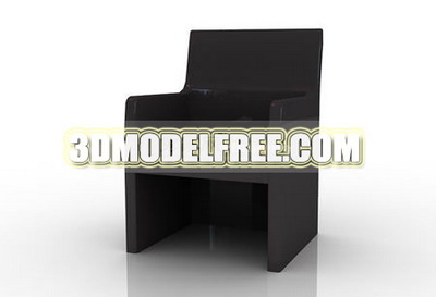 Furniture 3D Model: Black Wooden Dining Chair 3Ds Max Model