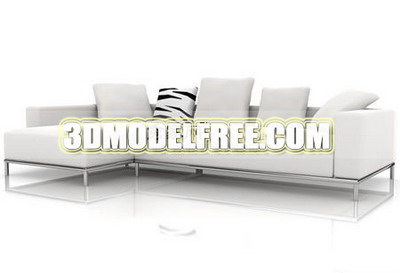 Furniture Model: White Modernism Chesterfield 3ds Max model