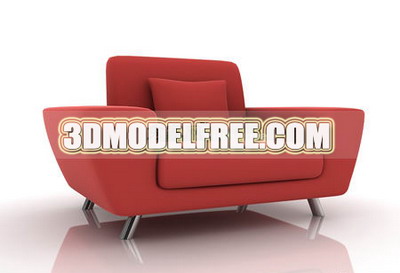 Furniture 3d Model: Modern Style Red Sofa 3dmodelfree