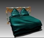 Double Bed Design Series C£º Dark Green European Style Bed