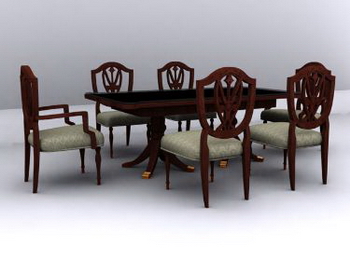 Chinese combination of two sets of tables and chairs