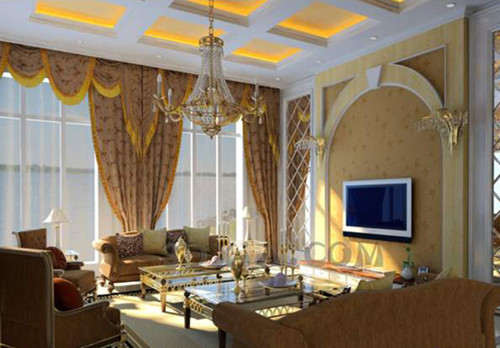 Golden European style living room