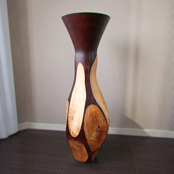 Interior decoration wooden vase