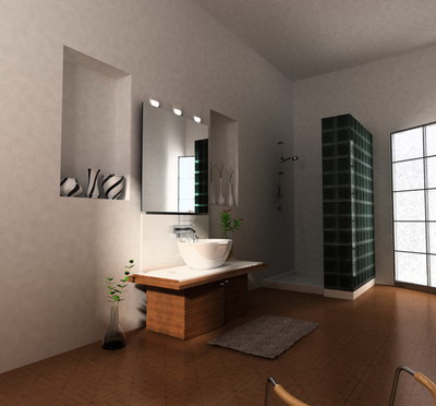 Simple style bathroom 3D model