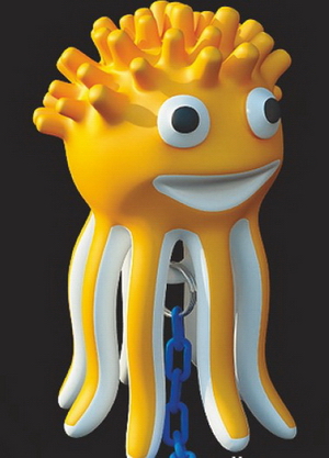 3D model of octopus pendant yellow