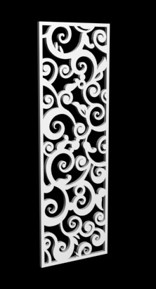 3D Model of European-style pattern hollow partition