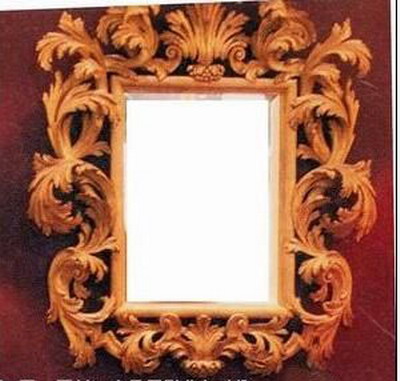 Carved wood mirror 3D model