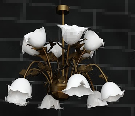 White lily potted metal Pendant