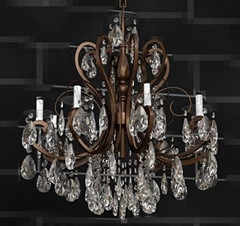 Metal chain crystal clear sequins chandelier