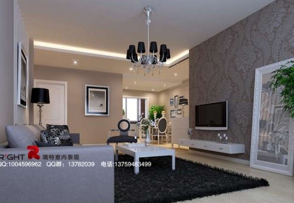 European modern style living room white tone