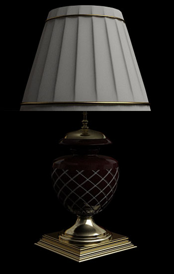 White pleated checkered table lamp
