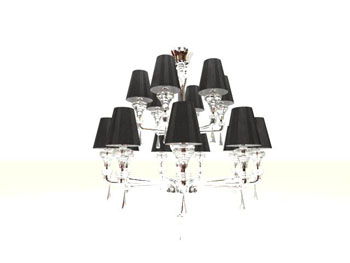 Black double-layer dendritic chandelier