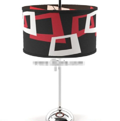 Red black and white shade floor lamp