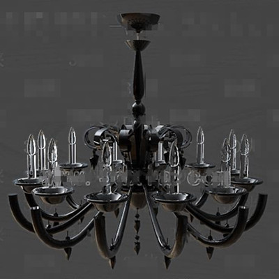 Black metal frame crystal chandelier
