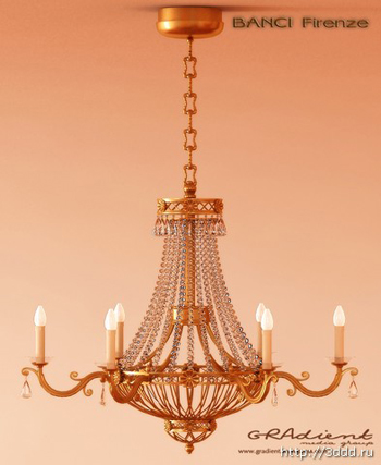 gorgeous European-style chandeliers 3D model