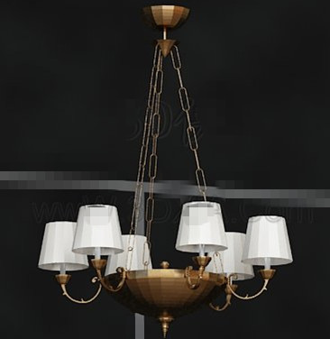 Golden tray white chandelier