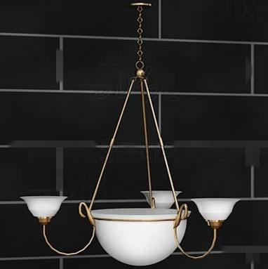 Gold side simple white chandelier