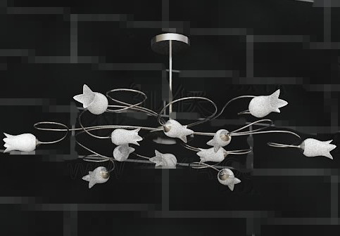 White lily crystal chandelier