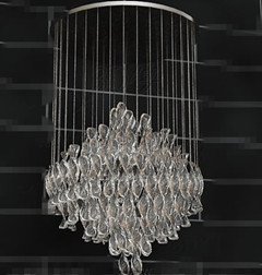 Crystal clear sequins pendant lamp