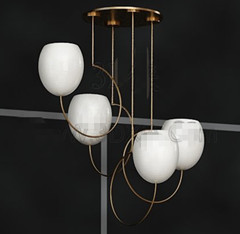 White egg-shaped chandeliers