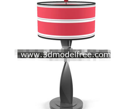Red abstract distorted shape holder lamp