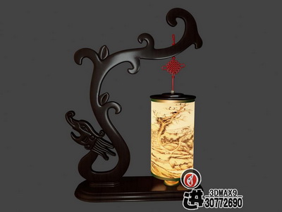 Chinese-style wooden lamp-1