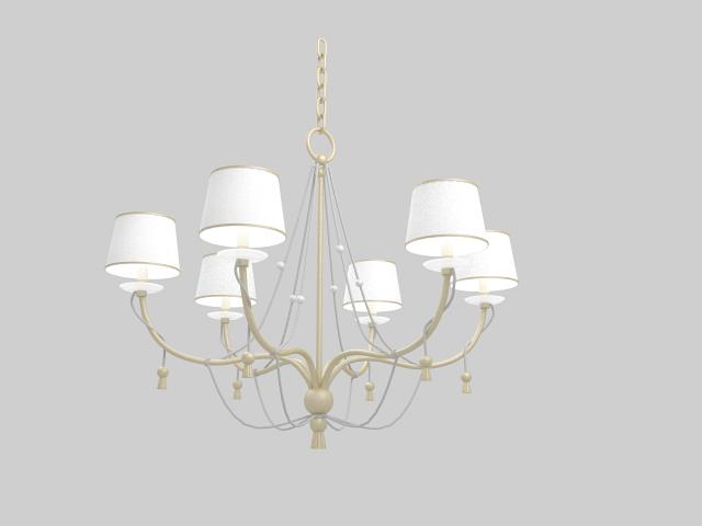 Elegant European-style iron chandelier white