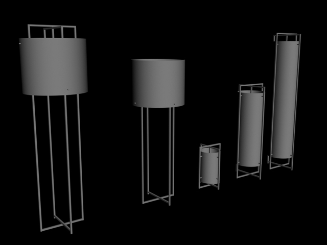 Five home floor lamp 3D models (including material)