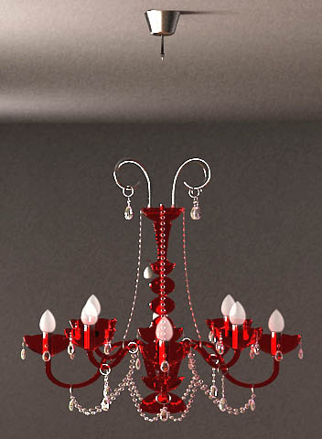 Gules glass chandelier 3D models